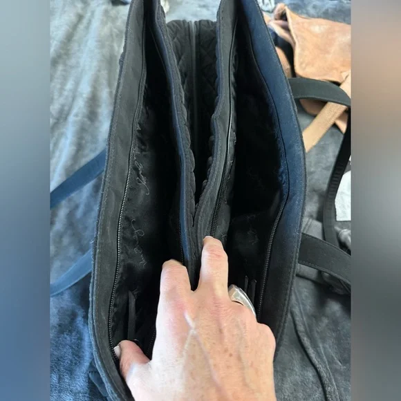 Vera Bradley Black Quilted Weekender Tote - Picture 6 of 12
